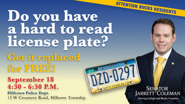 Bucks County License Plate Replacement Event