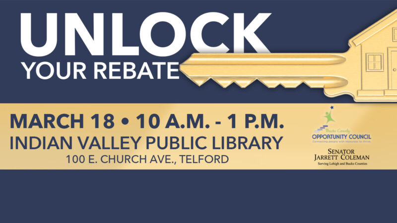 Unlock Your Rebate! Indian Valley Public Library Property Tax Rent Rebate Pop Up Office