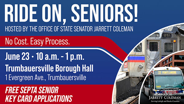 Ride On, Seniors! Trumbauersville Borough SEPTA Card Pop Up Office