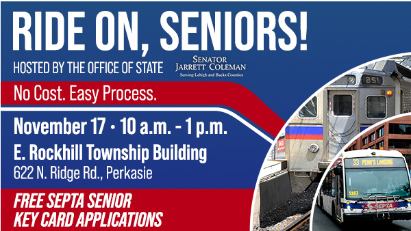 Ride On, Seniors! East Rockhill Township SEPTA Card Pop Up Office