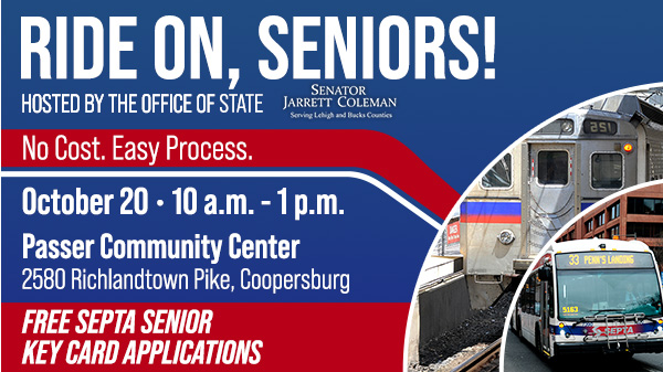 Ride On, Seniors! Passer Community Center SEPTA Card Pop Up Office
