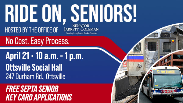 Ride On, Seniors! Ottsville Social Hall SEPTA Card Pop Up Office